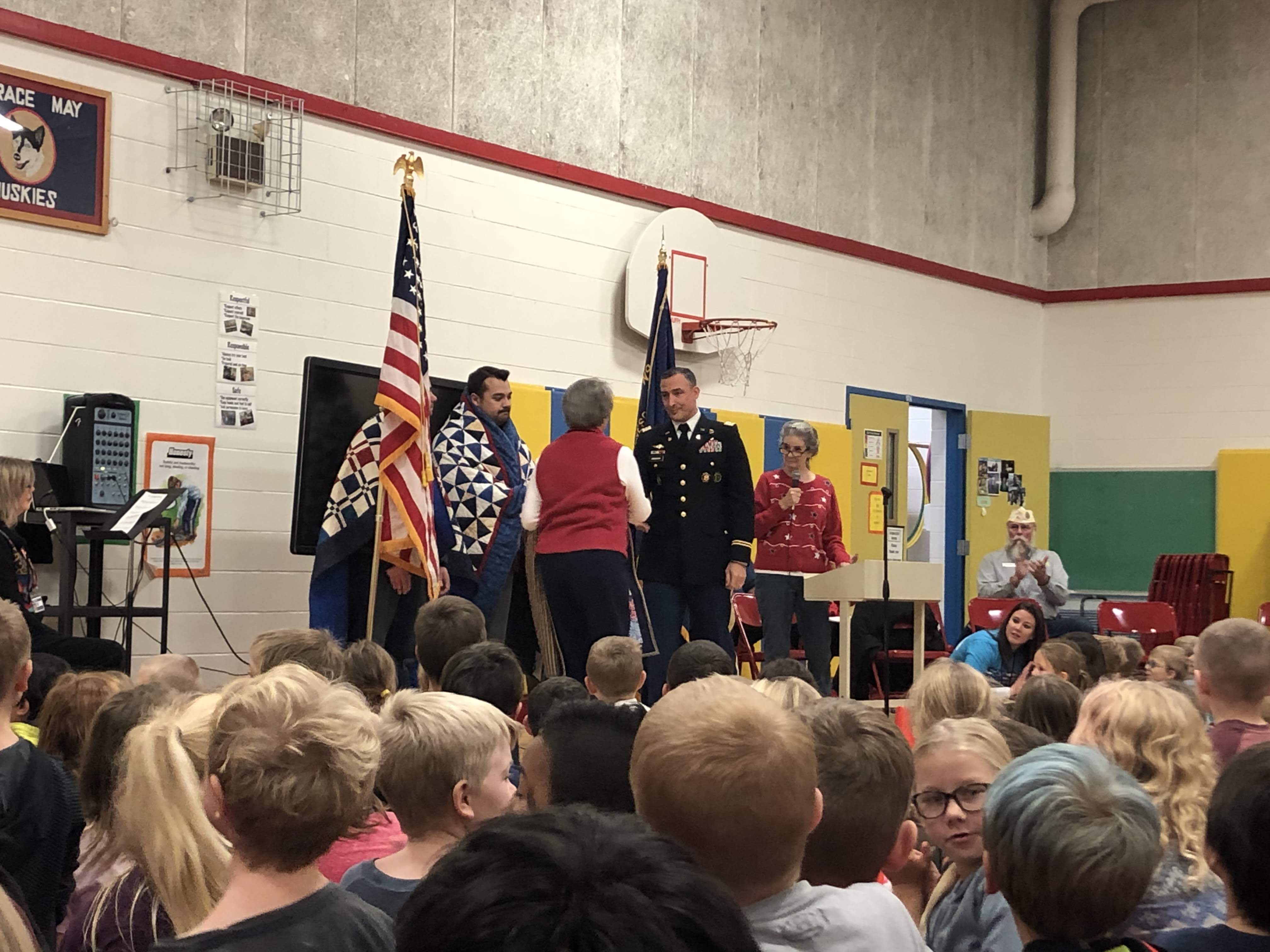 Horace May students gathered to honor local veterans.