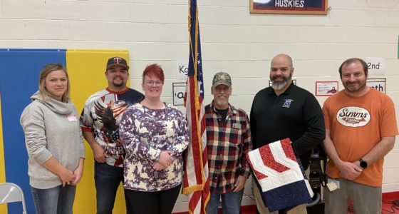 Marten Schrage was honored with a Quilt of Valor at this year's Veterans Day assembly